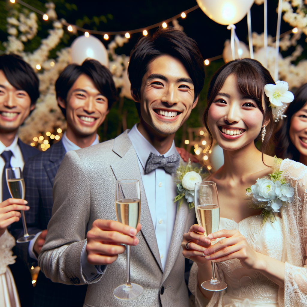 結婚式を楽しんでいる写真